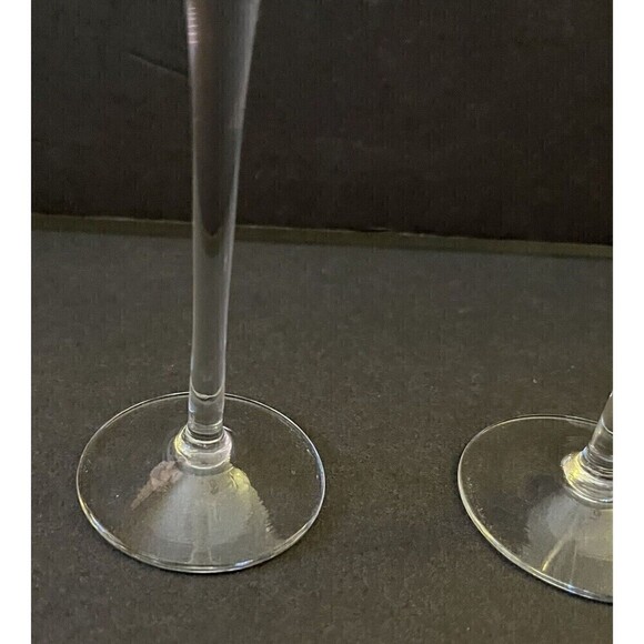 Aperitif Cordial Flutes Hollow Stemmed Trumpet Celebration Wedding Lot 2x Glass - Picture 5 of 7